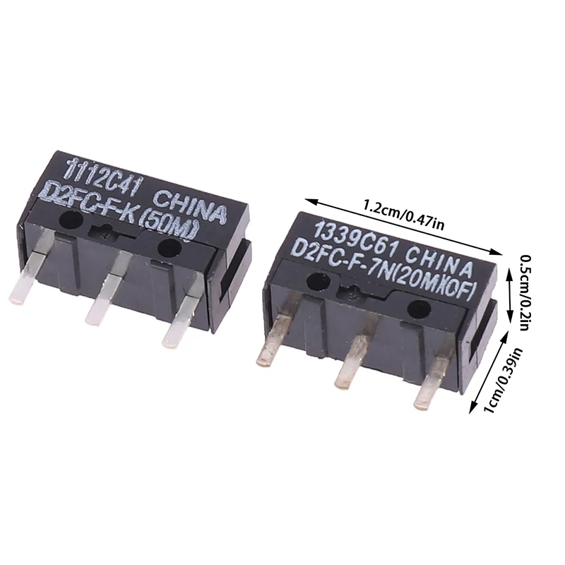 2Pcs Mouse Micro Switch D2FC-F-7N 10M 20M of D2FC-F-K(50M) -RZ D2F D2F-01 D2F-01F D2F-L D2F-01L D2F-FL D2F-F-3-7