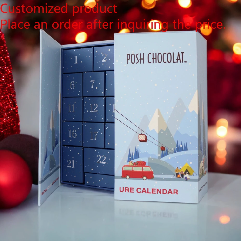 

24 Day Advent Calendar Boxes Wholesale Luxury Empty Paper Chocolate Packaging Gift Box
