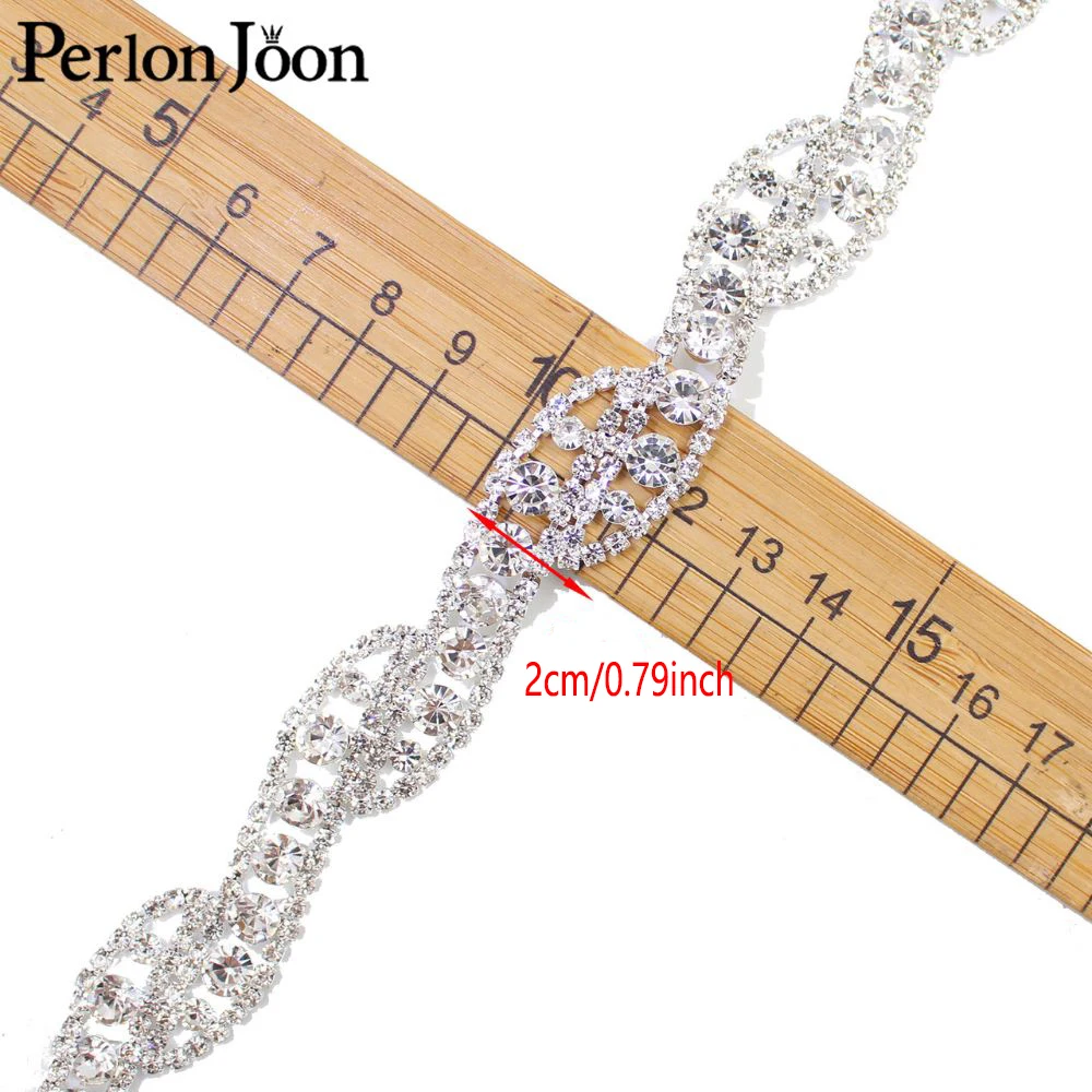 1 Yard Sparkling Crystal Diamond Spiral AB Rhinestone Trim Chain Sewn In Wedding Dress Decoration Accessories