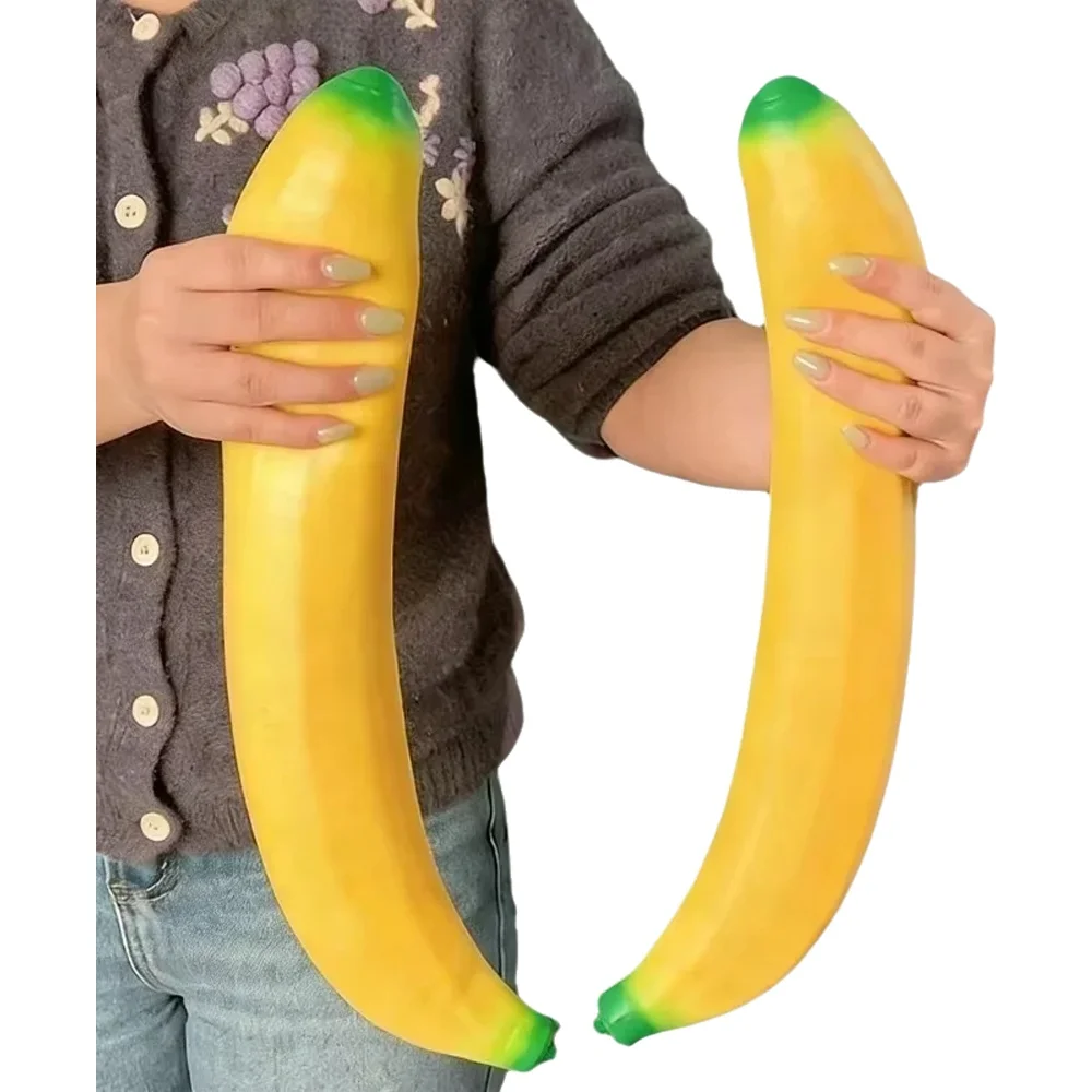 Riesiges Bananen-Squishy-Spielzeug, langsam aufsteigendes Stressabbau-Fidget-Spielzeug, weiches Quetsch-Entspannungsspielzeug, lustiges Schreibtisch-Accessoire, Geschenk für Erwachsene