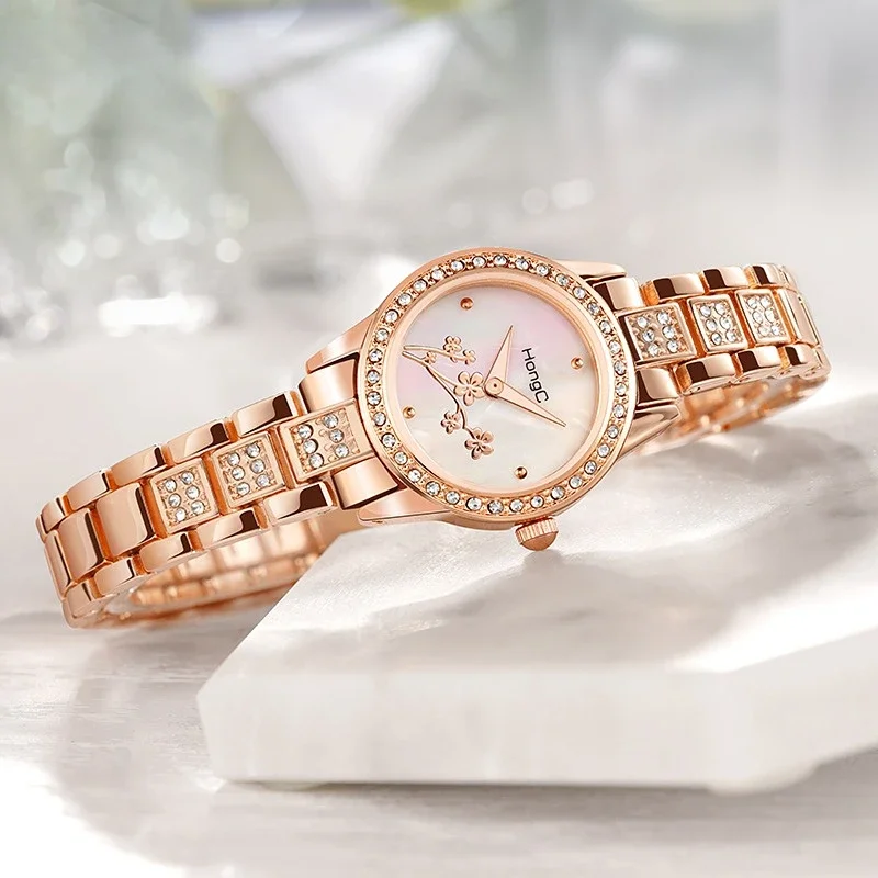 2024 New Style Sports Waterproof Women's Wrist Watches Be Applicable To Luxury Simple Light Luxury Niche Women's Bracelet Watch