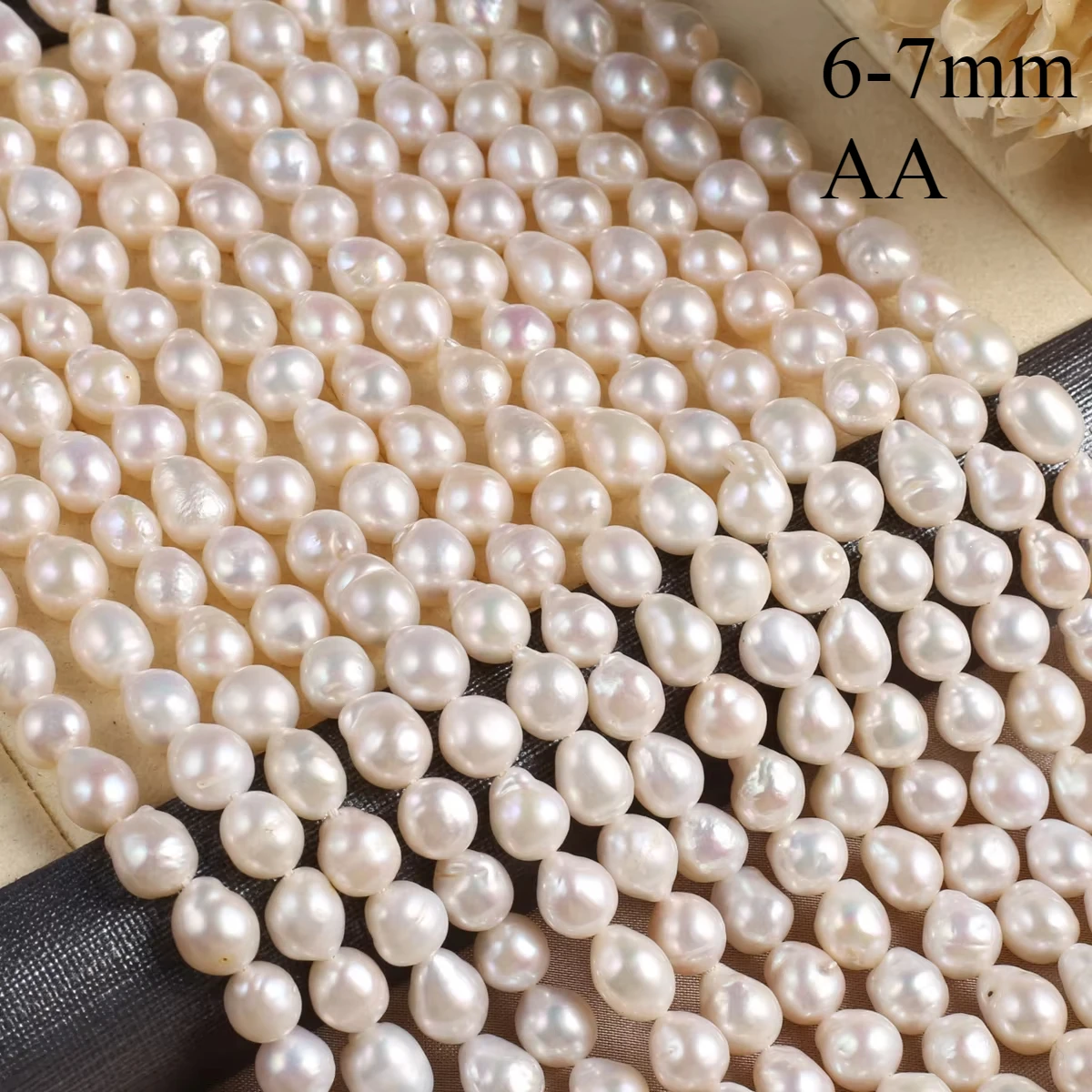 

6-7mm AA 36cm Natural Pearl Teardrop Beads Exquisite Shape Elegant Appearance for DIY Jewelry Making Handmade Bracelet Necklace