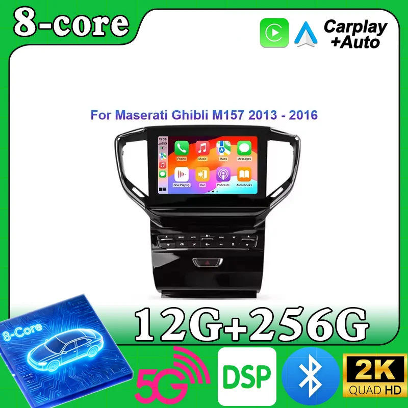 2K Android 15 Car Radio Multimedia Video Player Navigation stereo GPS For Maserati Ghibli M157 2013 - 2016 No 2din 2 din dvd