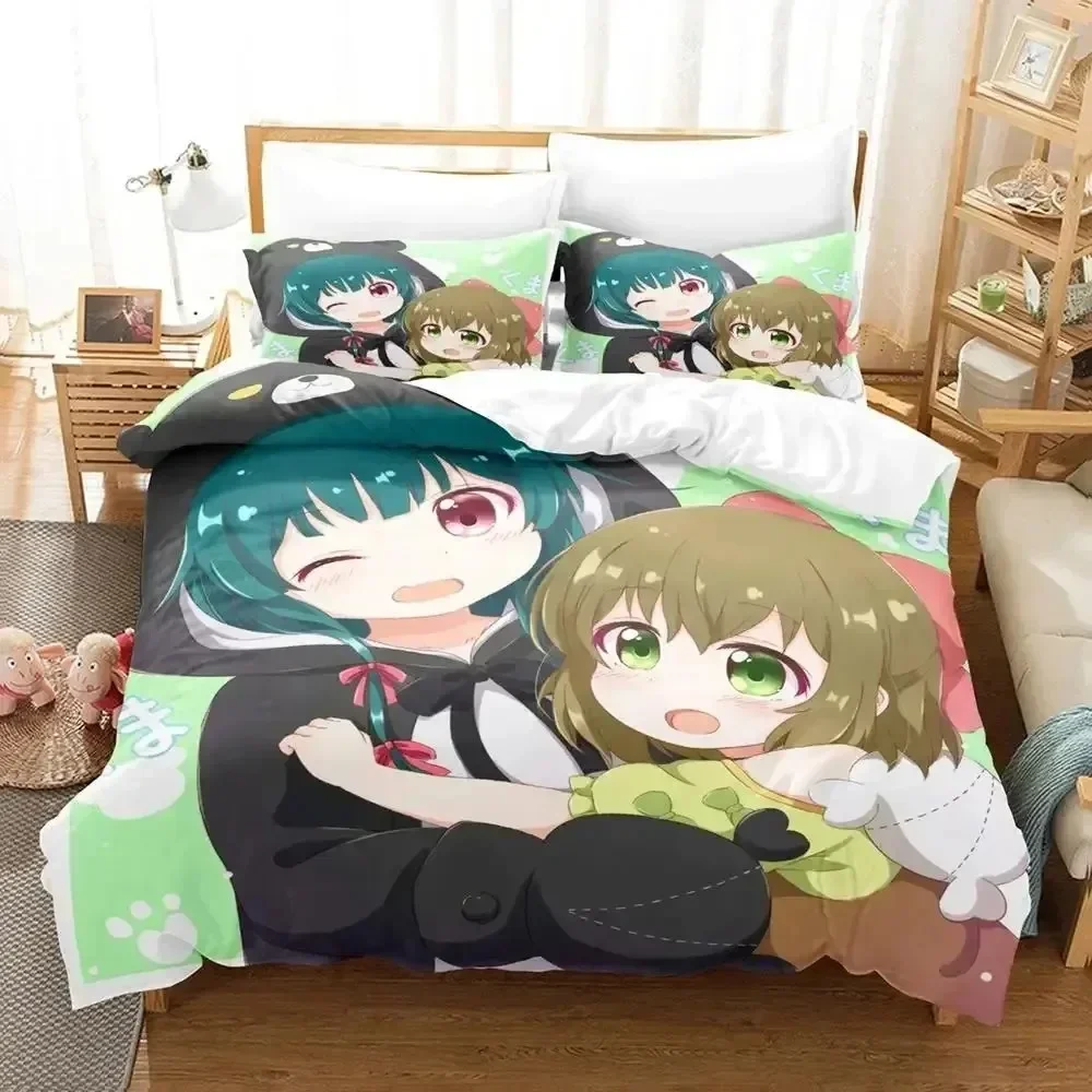 

New 3D Print Anime Kuma Kuma Kuma Bear Comfortable Duvet Cover Pillowcase Bedding Set Children Bedroom Decoration Home Textile