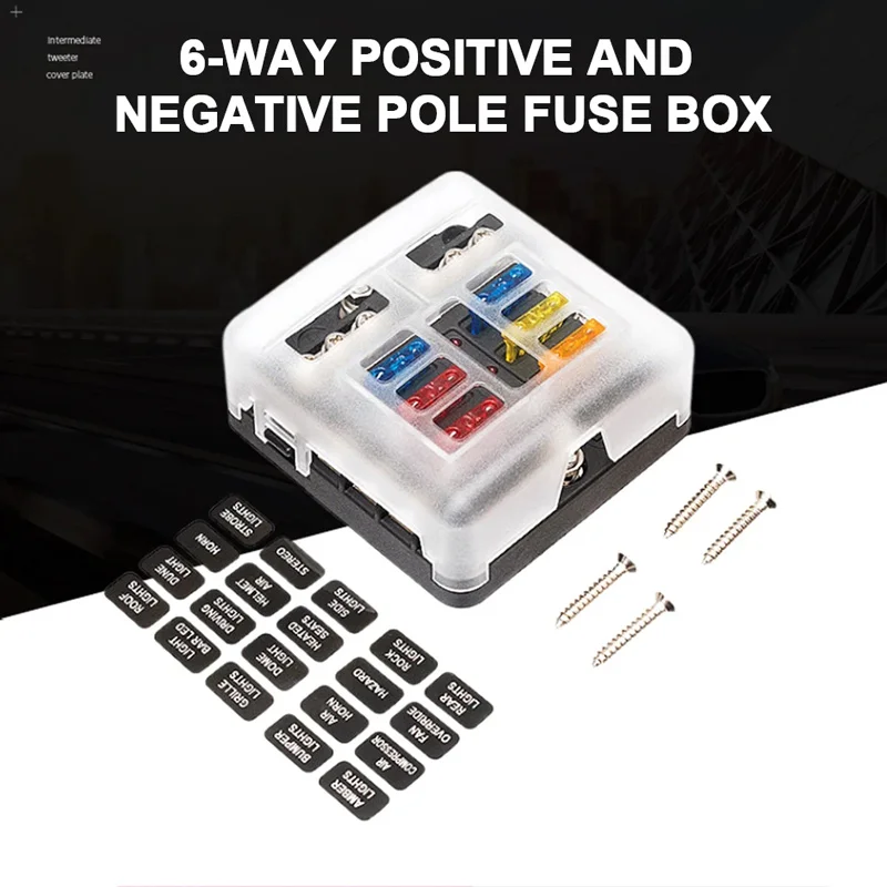 

6-контактный 12-контактный блок предохранителей 32 В 100 А Светодиодный индикатор предупреждения Панель распределения питания Автомобиль Лодка Грузовик Держатель предохранителя с пластиковой крышкой