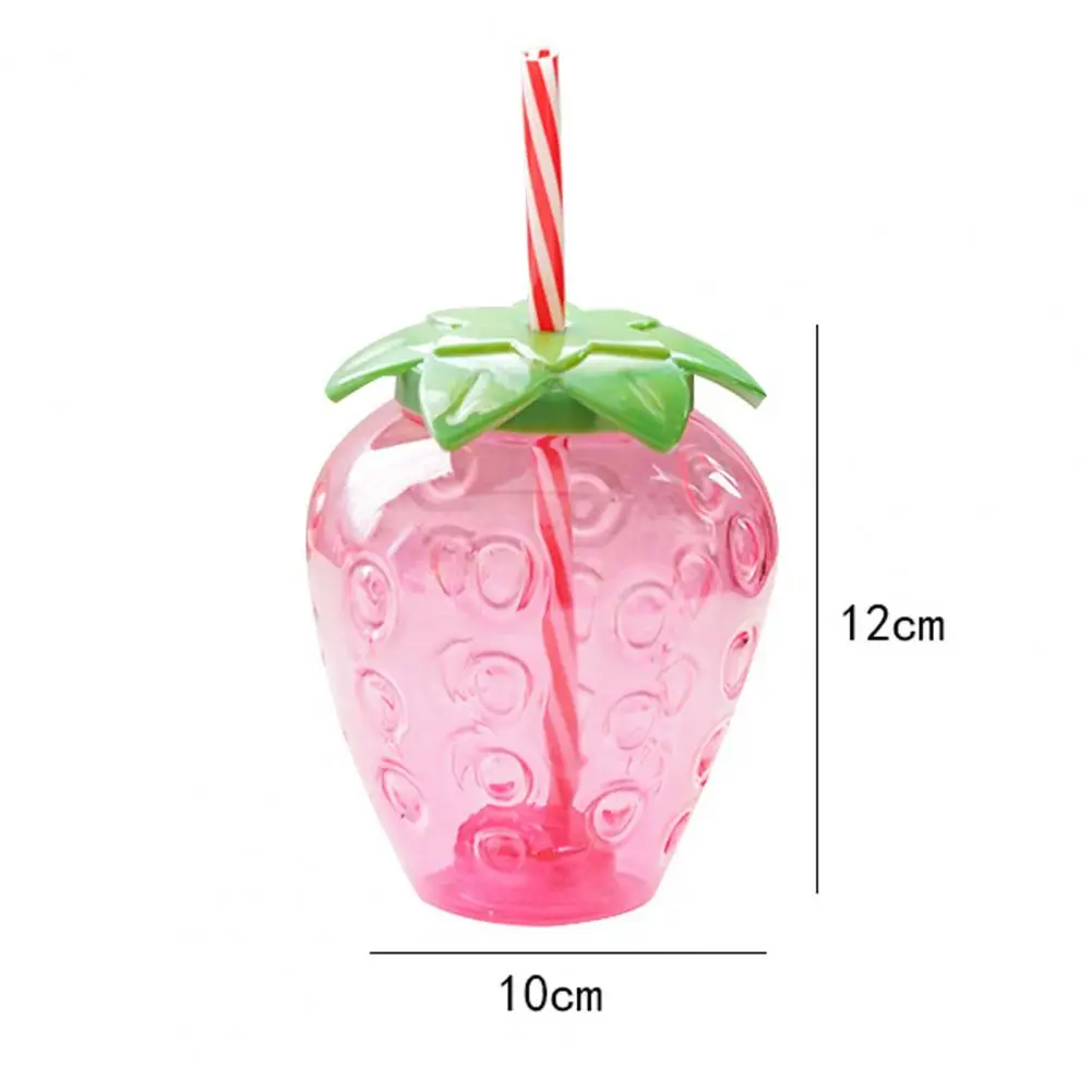 500ml Strawberry Shape Water Bottle With Cartoon Straw Pendant Decor Coffee Cup Summer For Home Outdoor Sports Water Bottle