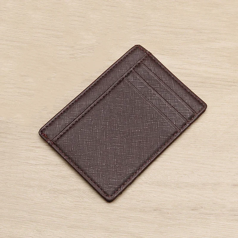 

Top Quality Business Card Holder Wallet Men Genuine Leather Coin Purse Luxury RFID Credit Card Case Double Side with Multi-slots