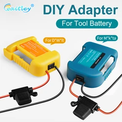 External Battery Adapter Converter for Makita Dewalt 18V 20V Battery DIY Power Tool box Plug accessories kit electric extension