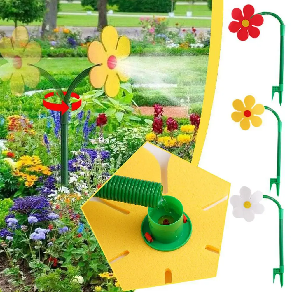 

Garden Sprinkler Flower Shape Crazy Spin Sprinkler 720 Rotating Water Spray Toy For Yard Lawn Watering Irrigation Tool P4X6