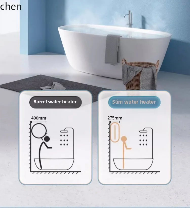 LXC  electric household bathroom water storage type quick heating energy saving round flat bucket for bathing and renting