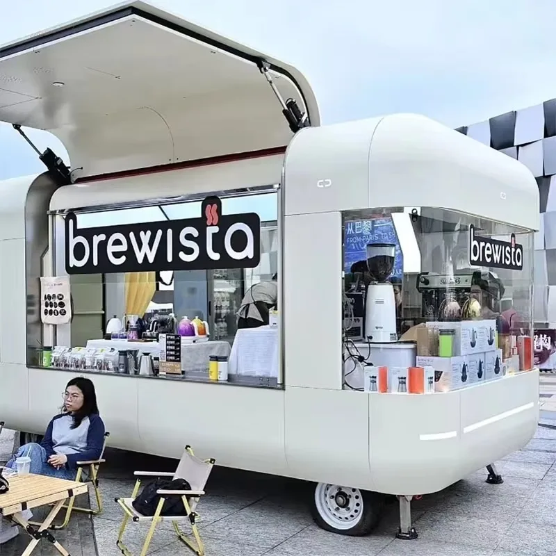 

Customizable European Food Truck for Sale Fully Equipped Concession Bubble Tea & Coffee Vending Cart for Snack & Hotdog Foods