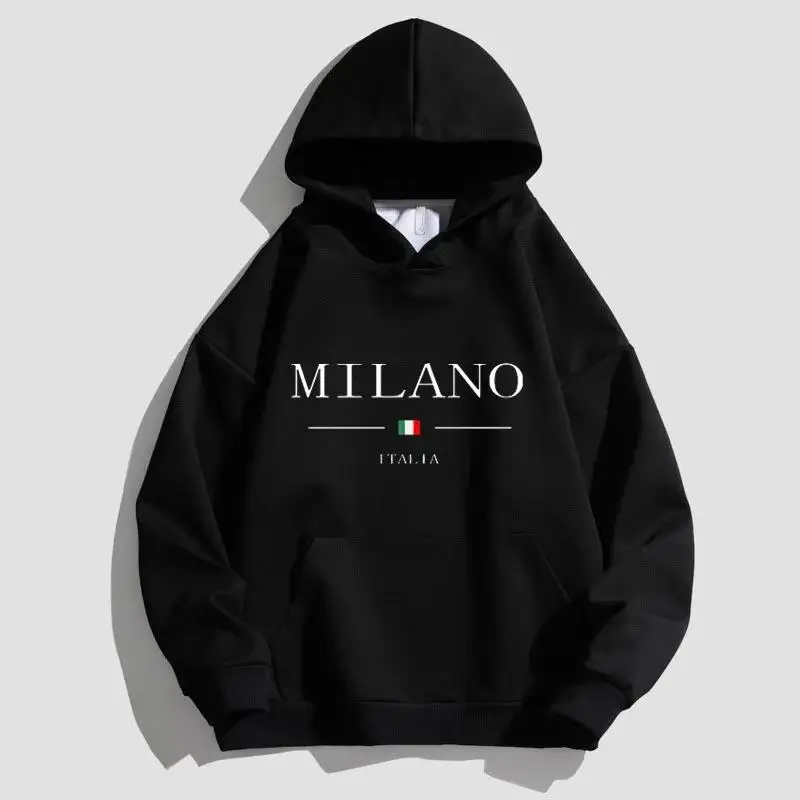 

Men's and women's cotton hooded sweatshirts Casual sweaters with lettered hooded sweatshirts street fashion 2024