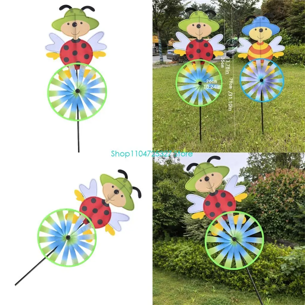 

D8KF Детское пугало, ветряная мельница, уличное украшение, вращающаяся игрушка, пластиковая ткань, простая установка, двор,