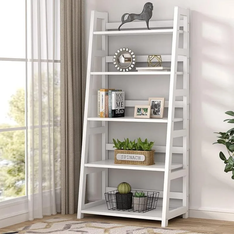 Tribesigns Industrial 5 Tier Ladder Shelf Bookshelf Bookcase for Living Room
