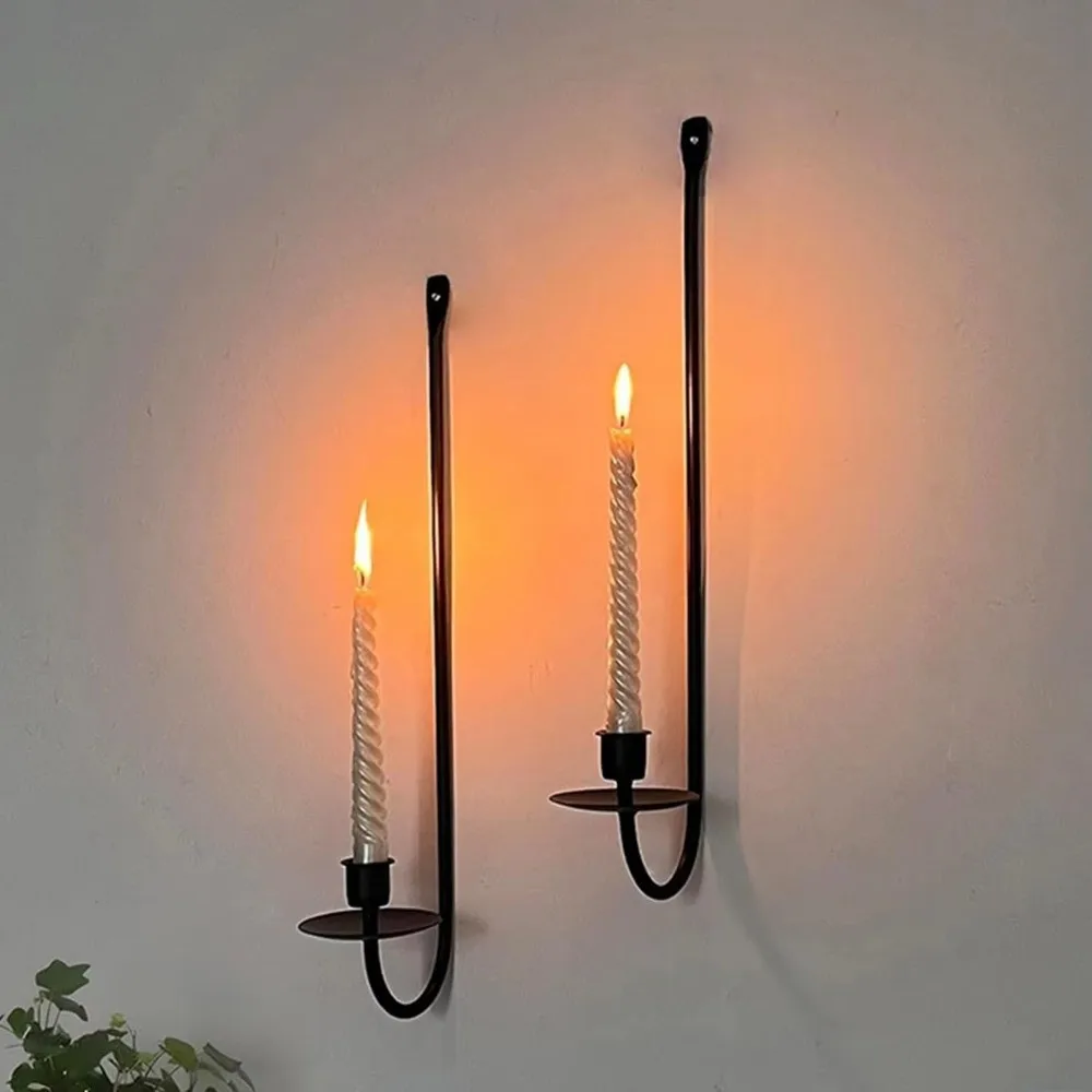 Minimalismus Wand Halterung Kamin Kerzenhalter L-form Hause Dekoration Kerzenhalter Metall Kerzenständer Hochzeit Party