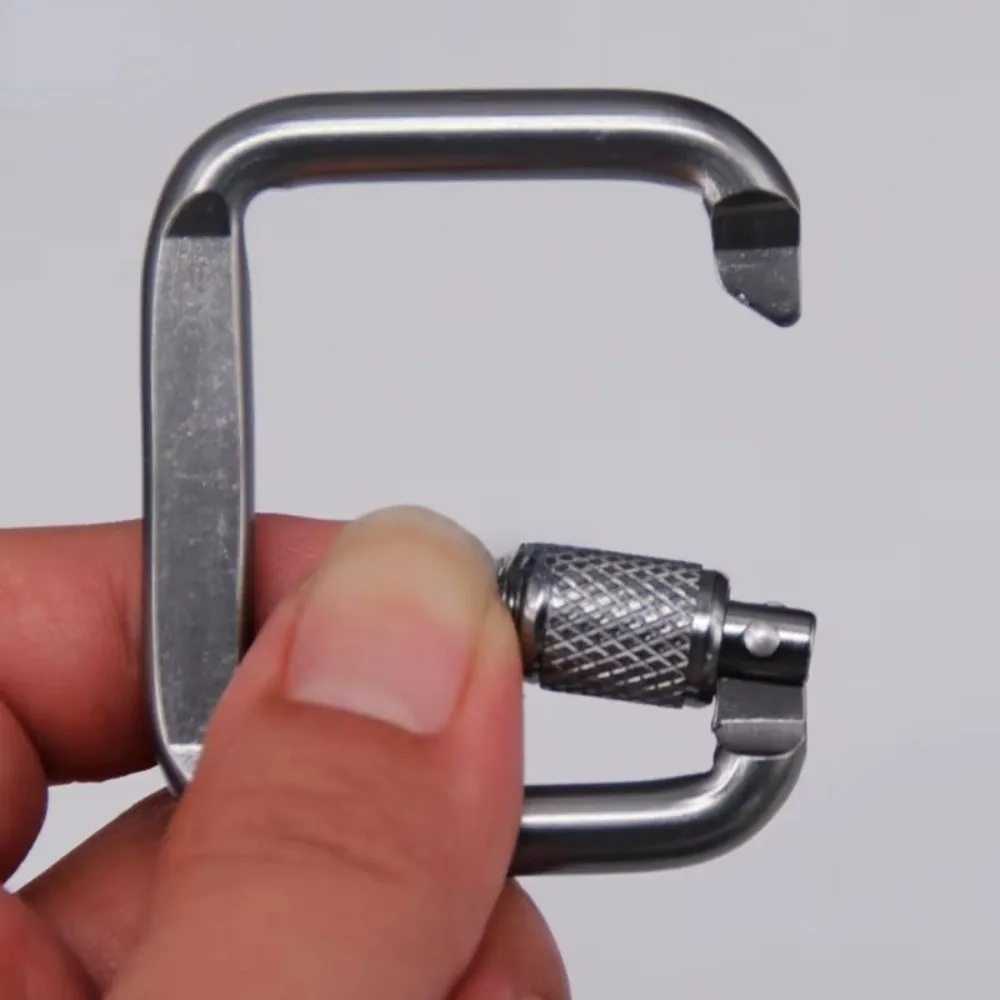 5pcs Kettle Buckle Aluminum Alloy Carabiner Durable Square Snap Hook Clip Mini Keychain Buckle Hiking