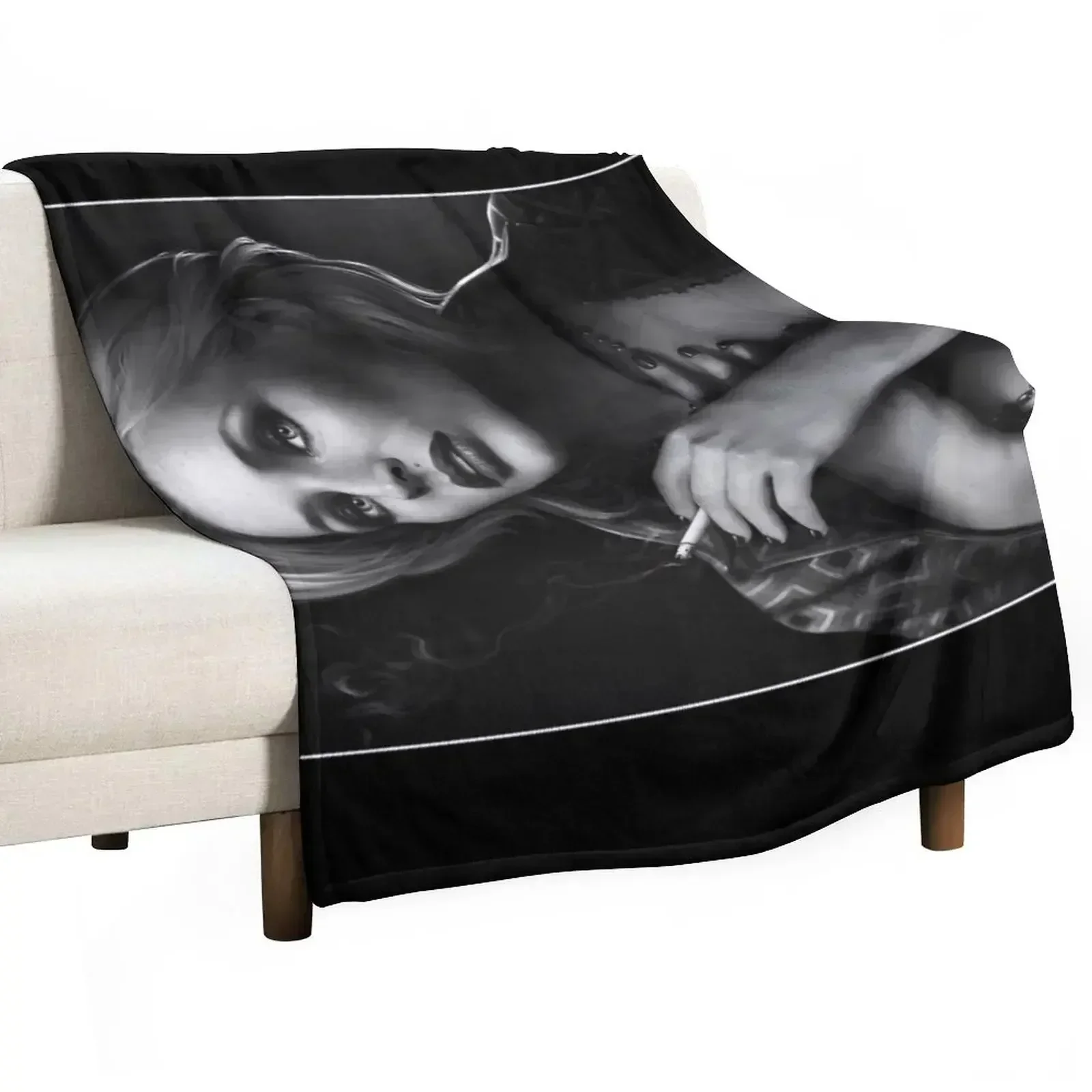 Portrait de Margo Channing Throw Blanket Decoratives Summer Blankets