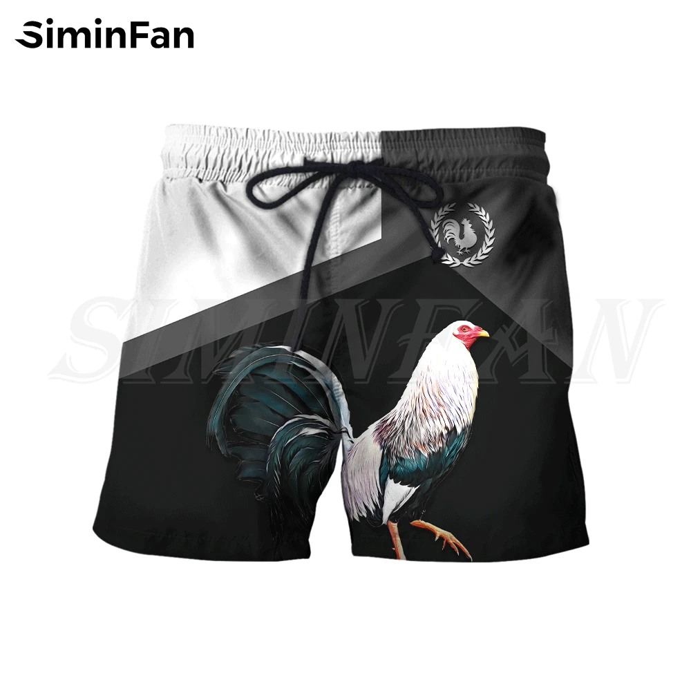 

Rooster Fighting 3D Print Mens Summer Shorts Casual Beach Pants Elastic Waist Fashion Baggys Unisex Sports Harajuku Streetwear 2