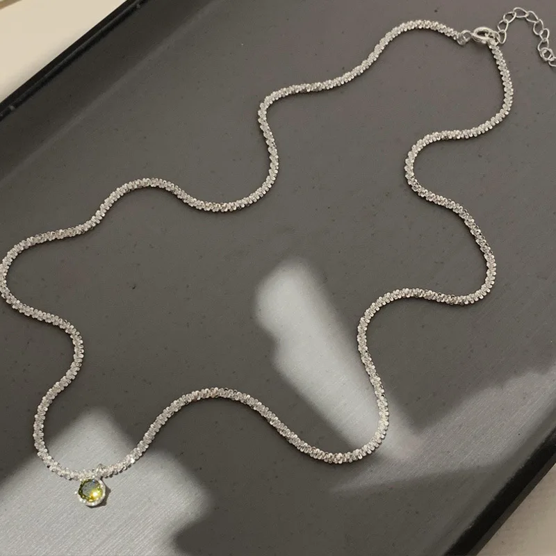 Echt geld 925 sterling zilver dames hanger ketting groen kristal sterrenhemel hanger ketting bruiloft sieraden cadeau