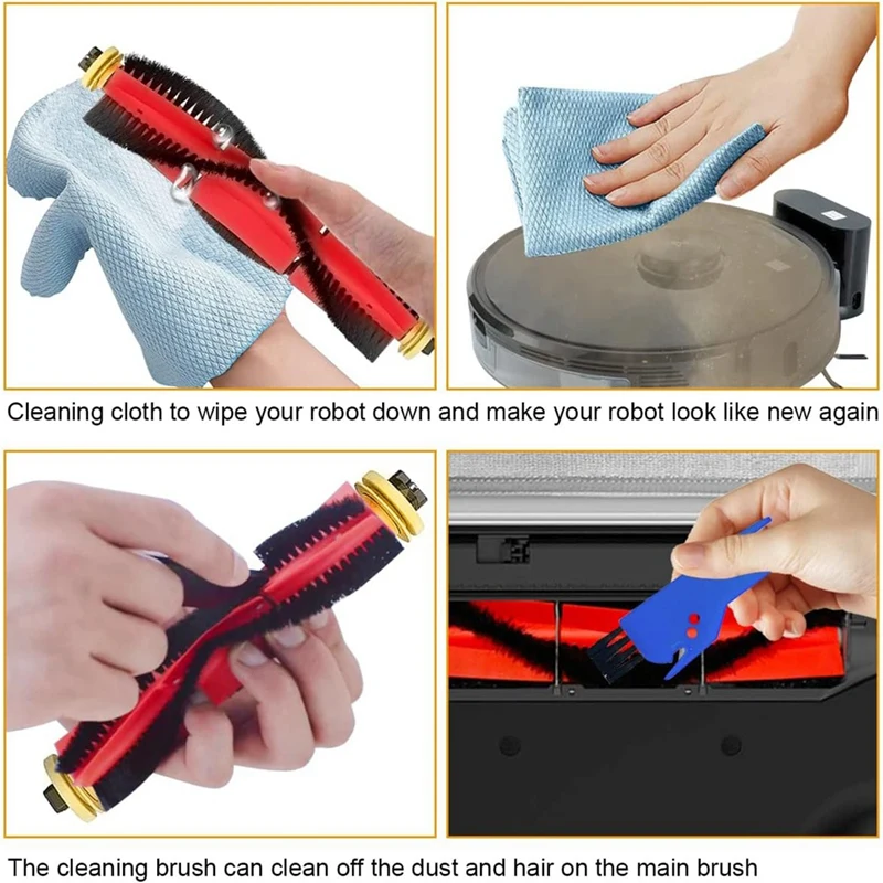 Main Brush As Shown Plastic For Roborock S6 Maxv, S6, S6 Pure, E5, E4, S4 Max, S4, S5 Max, S5, E35, E2 Robot Vacuum Cleaner