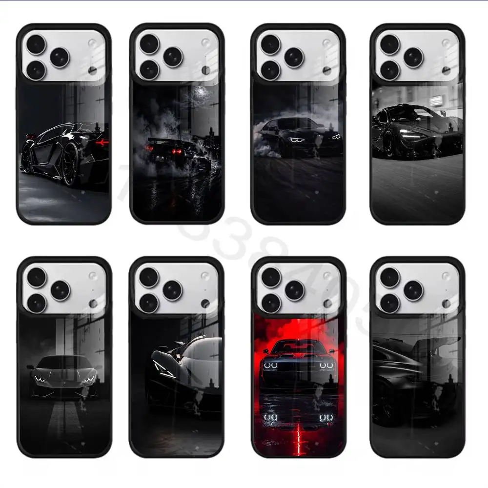 

Black Sports Car For iPhone 11,12,13,14,15,16,17,Pro,Max,Plus,Mini,SE4,E Phone Case Magnetic For Magsafe Wireless