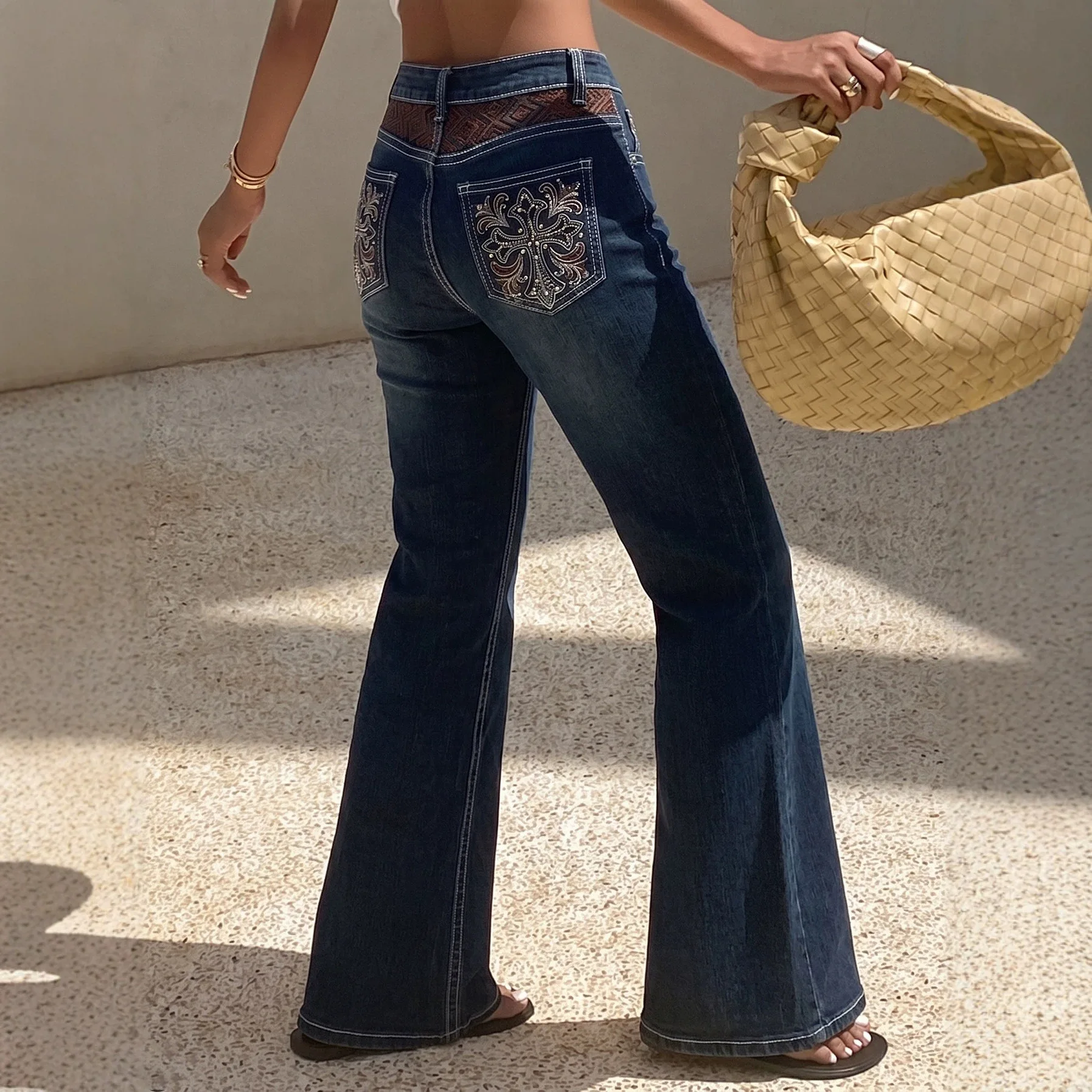Women's Jeans Are Specially Designed For Women With Micro-pull Jeans, European And American Spice Girls Heavy Industry Embroider