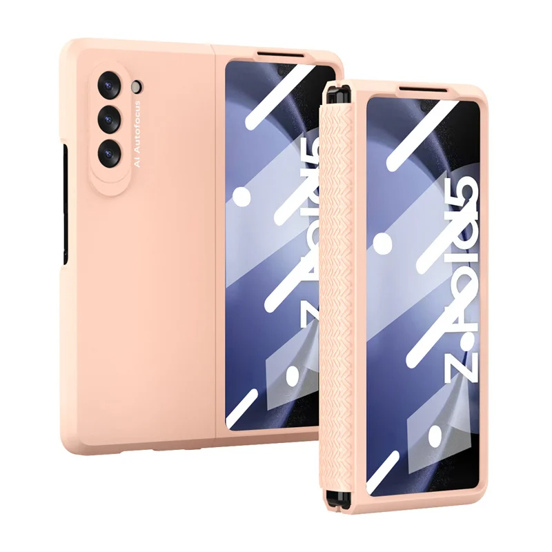 Suitable For Samsung Galaxy Z Fold 5 4 3 2 Hinge Leather Case With Front Glass Full Protection Ultra-thin Hard PC Cover