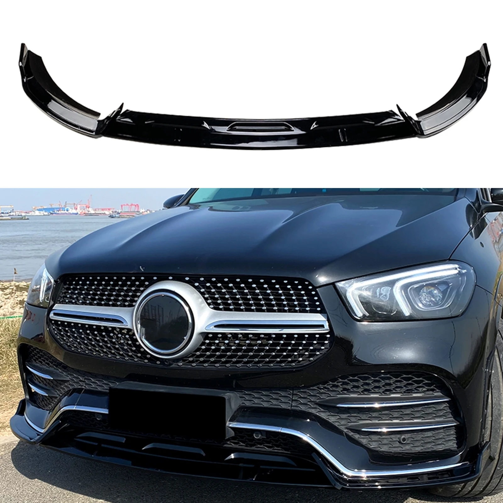 

Front Bumper Spoiler Lip Splitter Lower Protector Kit For Mercedes Benz GLE Class W167 C167 GLE350 GLE450 GLE580 Sport 2020-2023