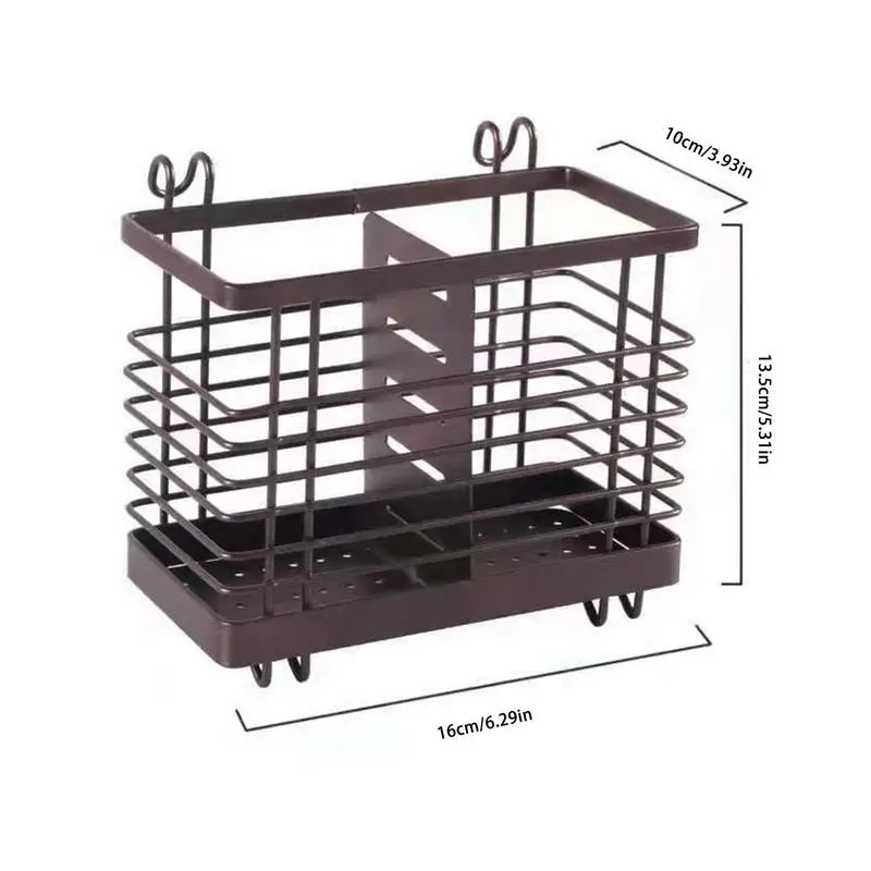 Dishwasher Basket Chopstick Drying Rack With Hooks Practical Kitchen Utensils With 2 Divided Compartments For Straws Spoons