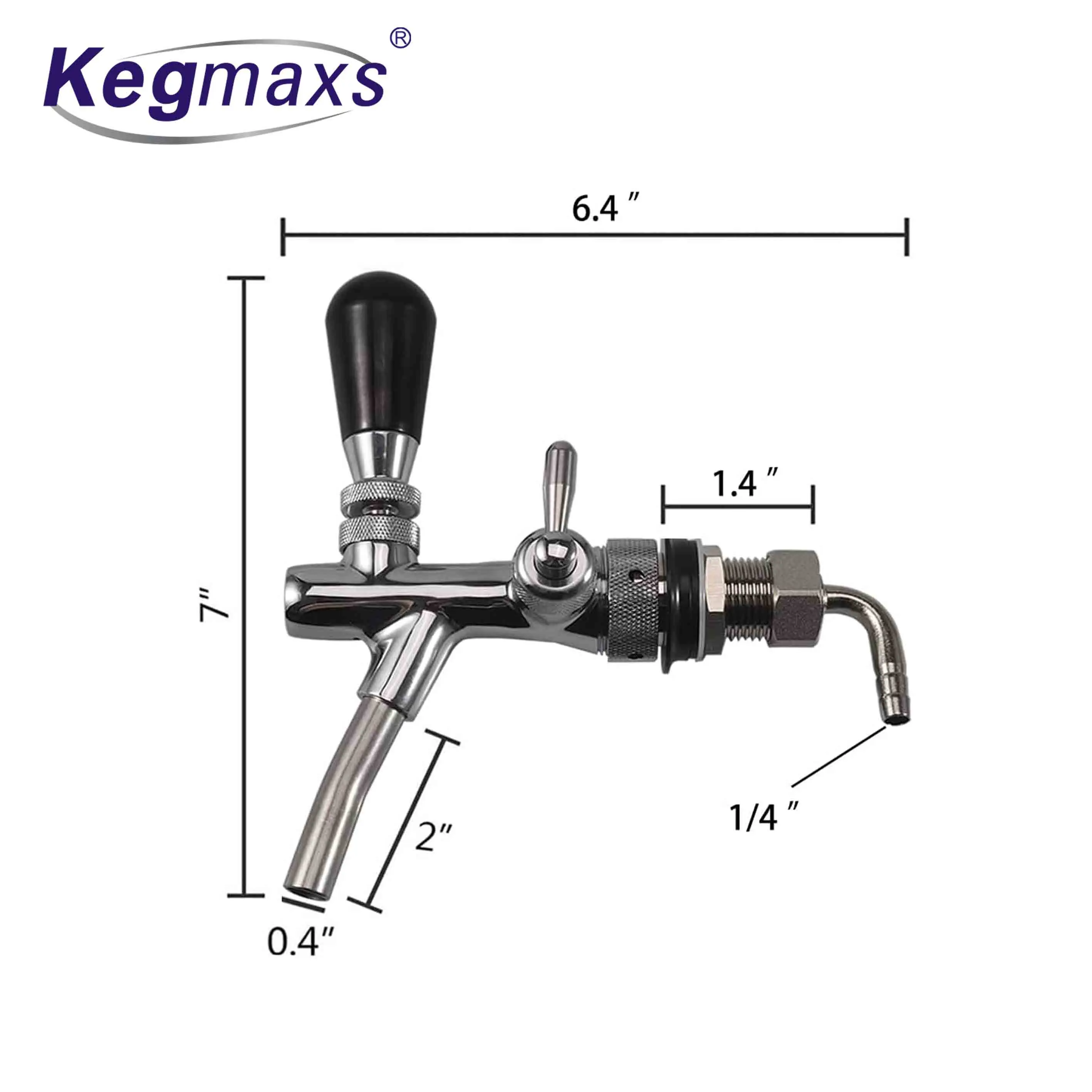 Beer Adjustable Faucet Include Beer Faucet Flow Controller Chrome Plating Shank G5/8 Tap for Home Brew