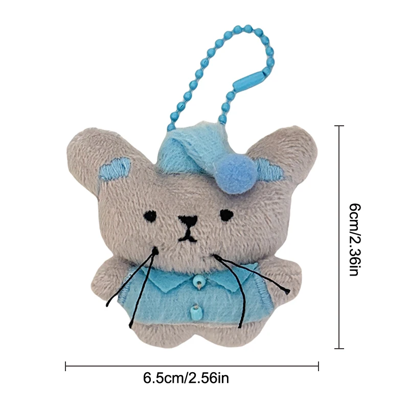 Pyjama trägt Maus-Plüschtier-Anhänger; Entzückender Cartoon-Ratten-Schlüsselanhänger; Geschenkartikel für Paare; Rucksack- und Taschenanhänger