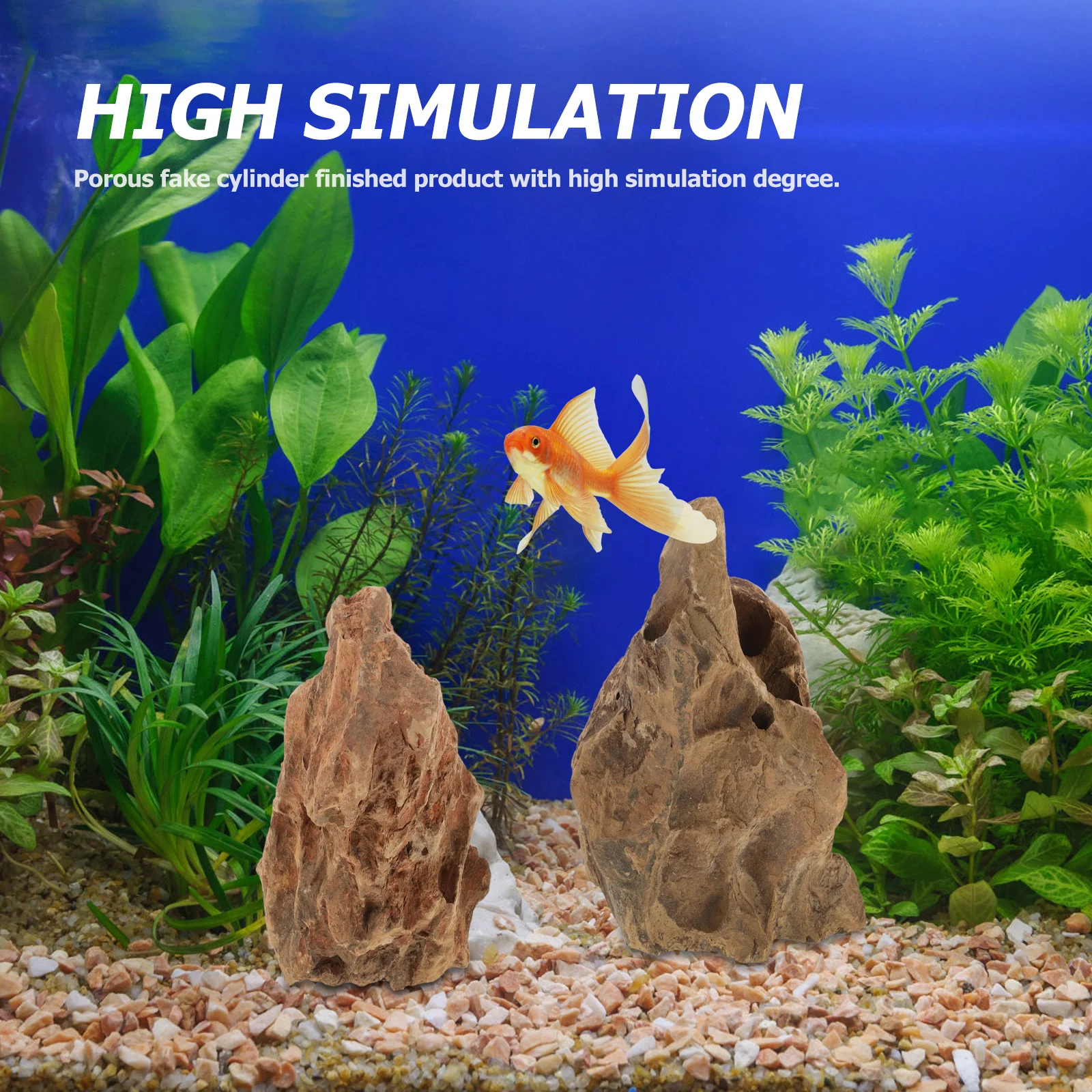 2 Pcs Stone Fish Tank Decoration Rockery Shelter Layout Tall Aquarium Decorations Landscape Rocks Aquascaping