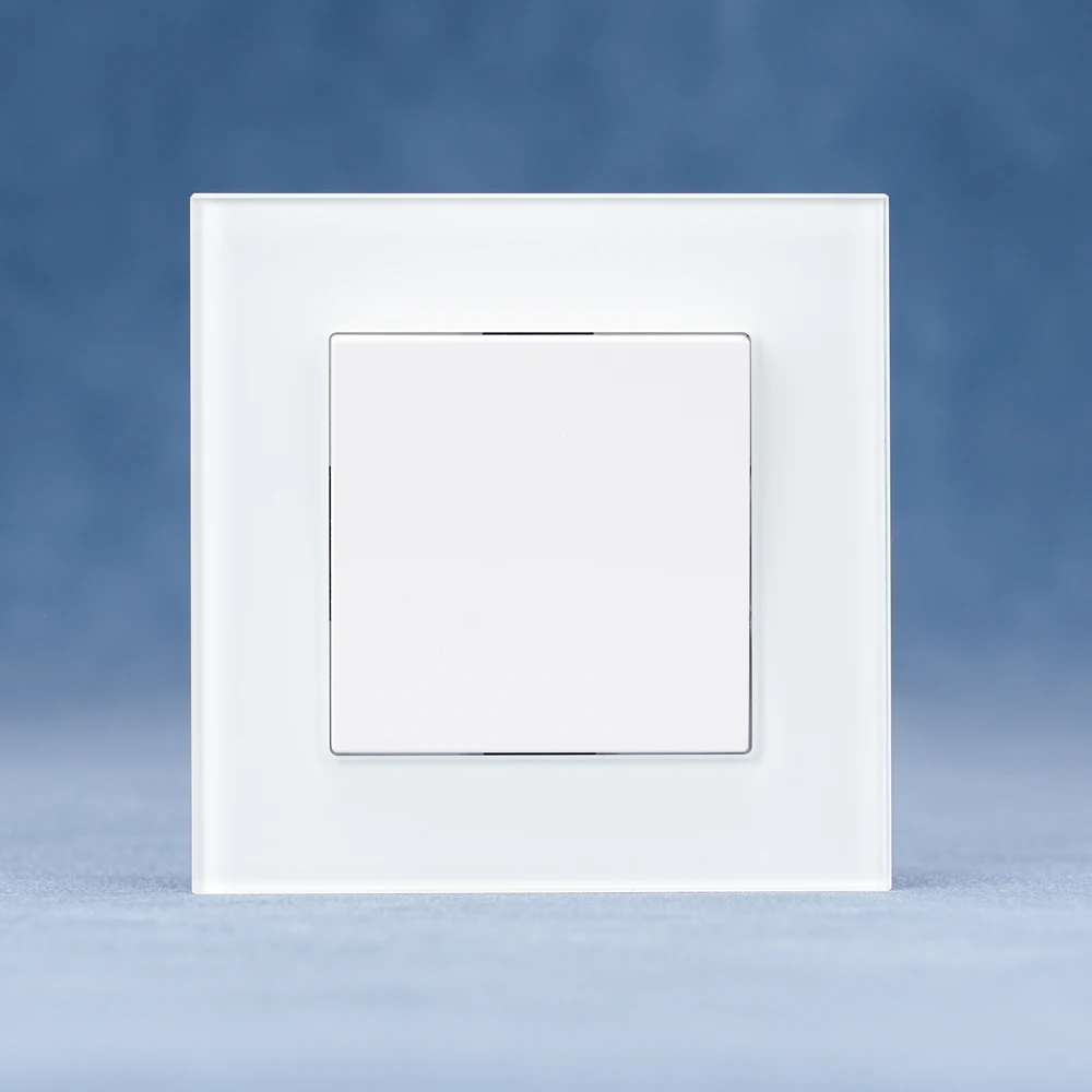 

European standard 86*86mm tempered glass, one-position switch single control double control 10A