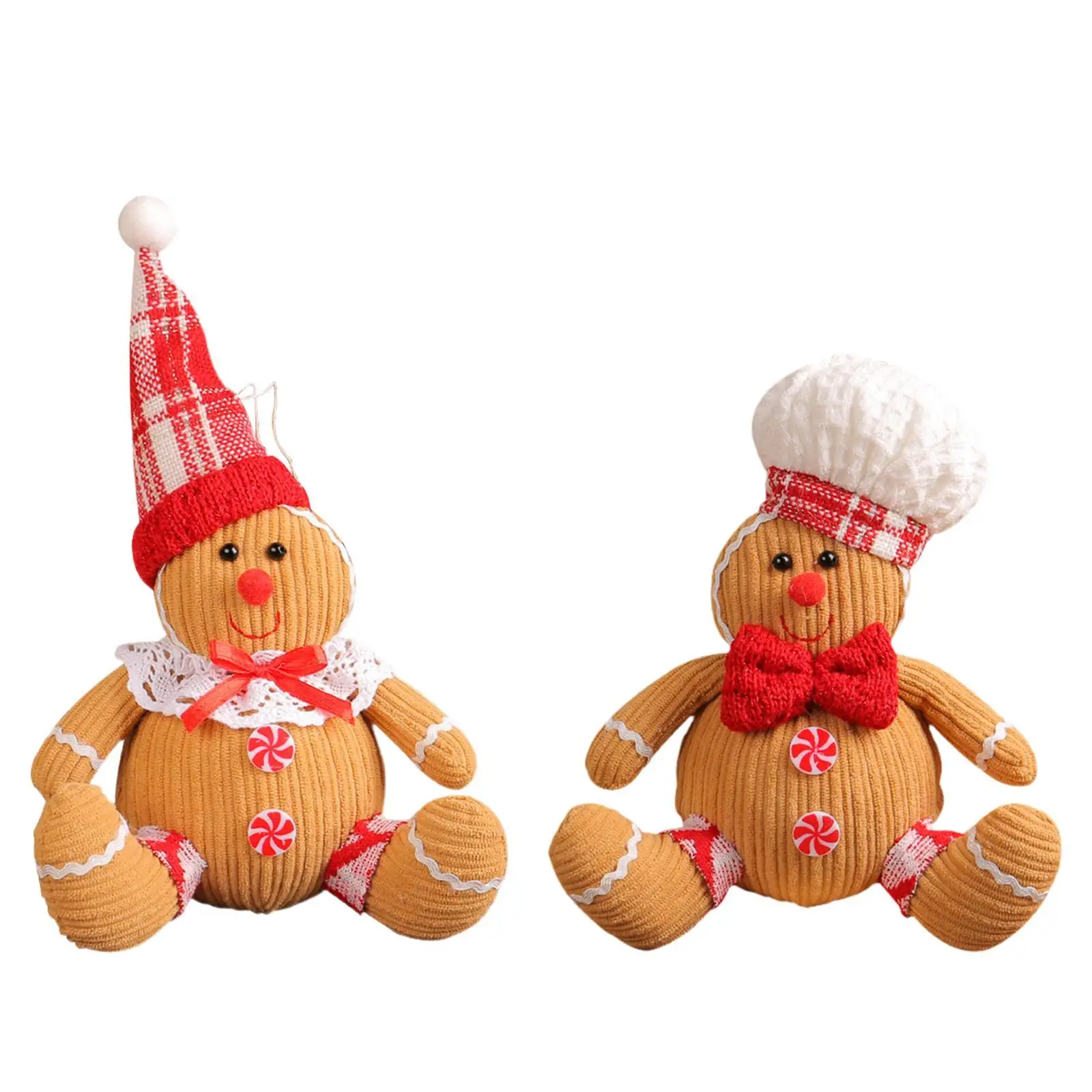 Gingerbread Christmas Decoration Christmas Figure Stuffed Gingerbread Doll for Living Room Desk Bedroom Party Xmas Season Decor