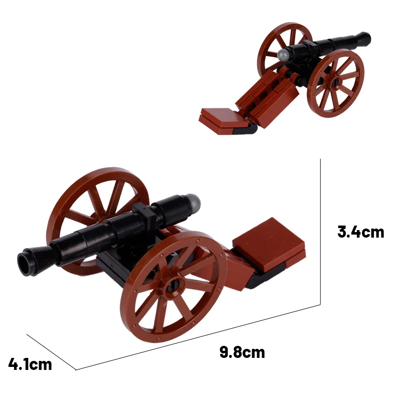 MOC Napoleonic Wars Pirate Cannon Building Blocks Kit War Scene Dragoon Soldiers Artillery Gun Weapons Bricks Toys Boys Gift