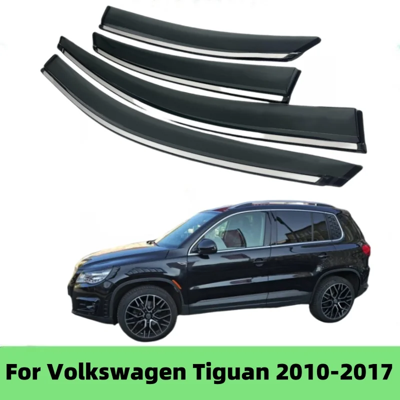 For Volkswagen Tiguan 2010-2017 Cars Accessories Window Visor Rain Sun Guard Window Vent Deflector Weathershield Awnings Shelter