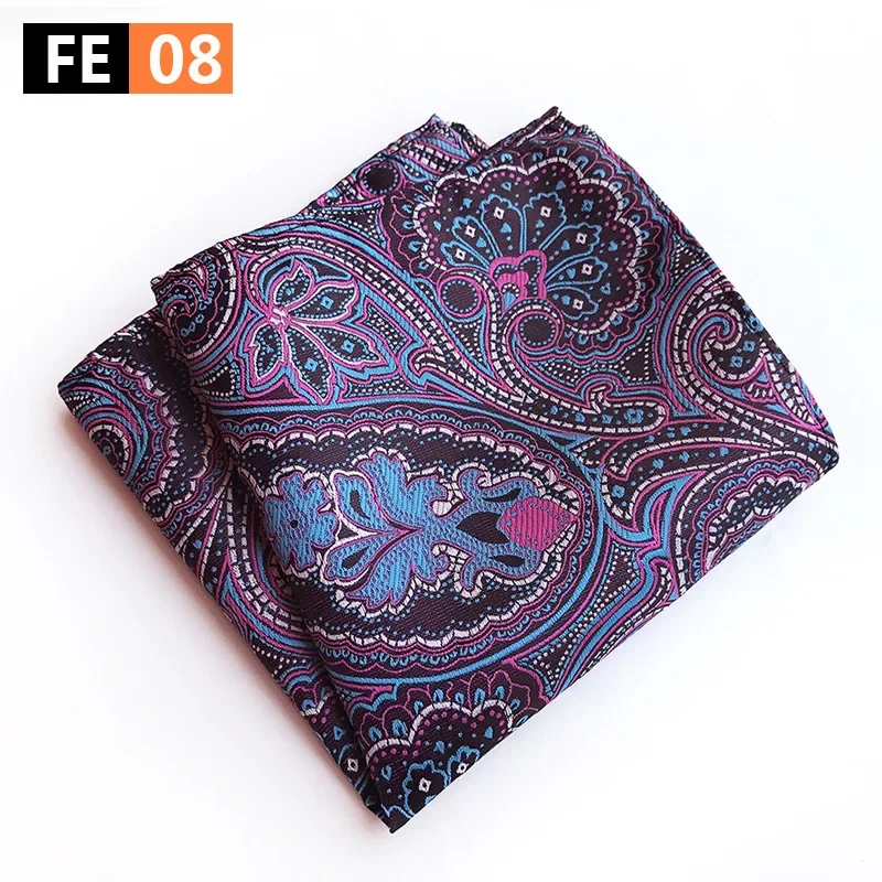 Fashion Men's Business Suits Pocket Square Handkerchiefs Wedding Party Plaid Hankies for Men Paisley Pocket Towel Gift for Man