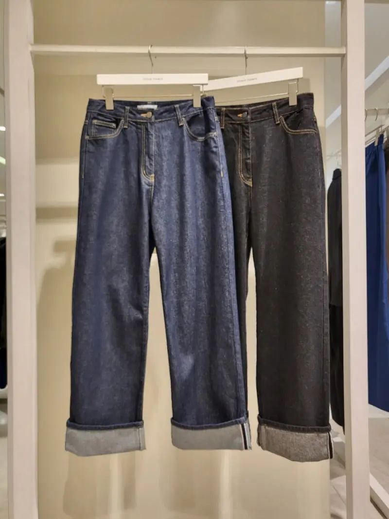 

High Waist Straight Leg Casual Jeans Women's Denim Pants Autumn Winter New Style High Elastic Cotton Zipper Closure