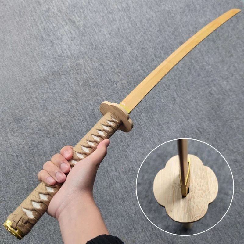 Espadas katana de madeira, 103cm/40.56 polegadas, modelo samurai, adereços com bainha, prática, cosplay, periféricos de treinamento colecionáveis, brinquedo ao ar livre