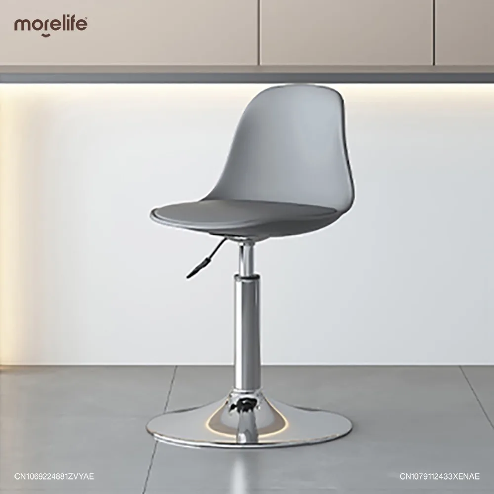 Nordic Silver Mirror Lift 360 Degree Rotating Bar Chairs Adjustable Height 60-80cm Counter Chair High Legged Stool Furniture