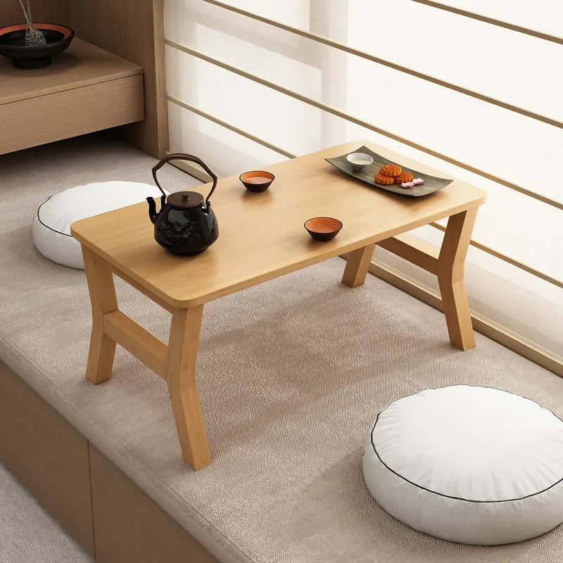 Solid Wood Folding Bay Window Table Low Tatami Desk for Small Space Living Room Coffee Tea Table Nanzhu Kang Bed Side