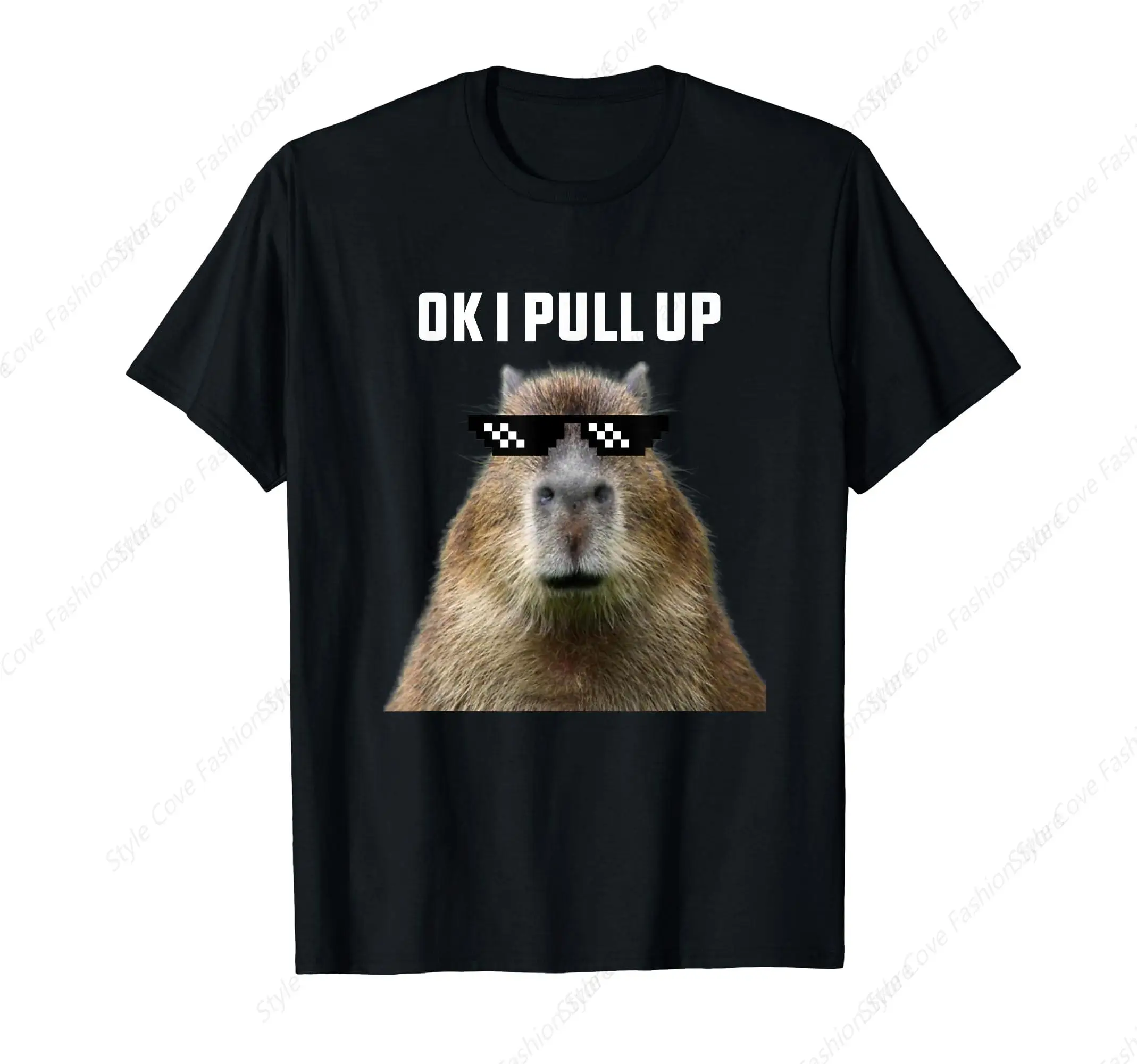 

Ok I Pull Up Capybara T-Shirt Summer Men'S T-Shirt For Men'S Short Sleeved Top Fashion Simple Casual Shirt Men Sports T-Shirt