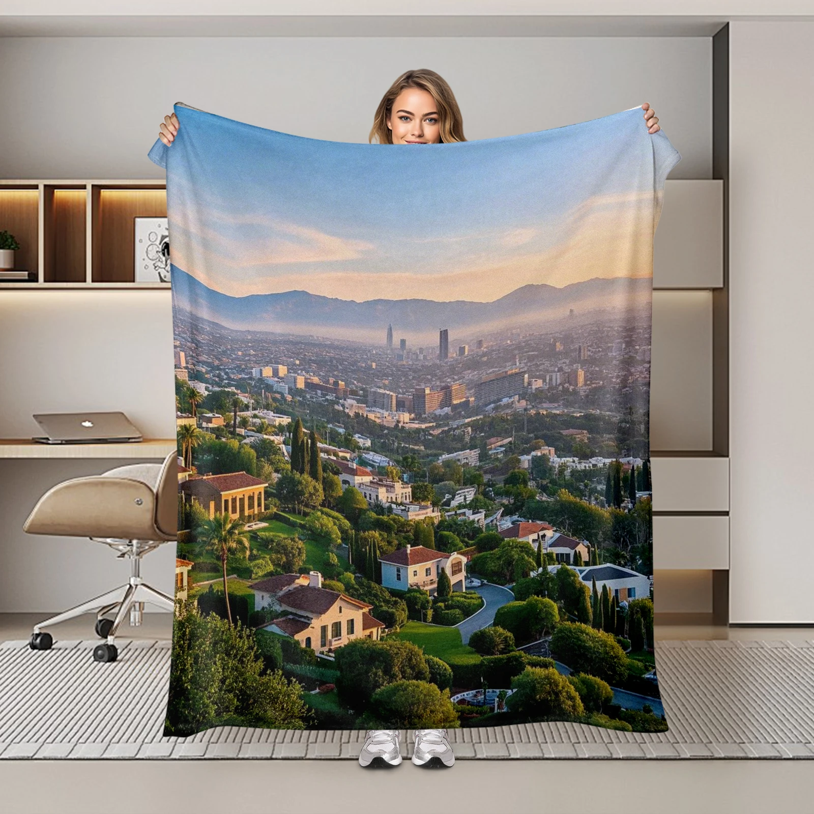 Warmth And Elegance Los Angeles Cityscape Blanket Cherish Your Loved Ones With Urban Flair