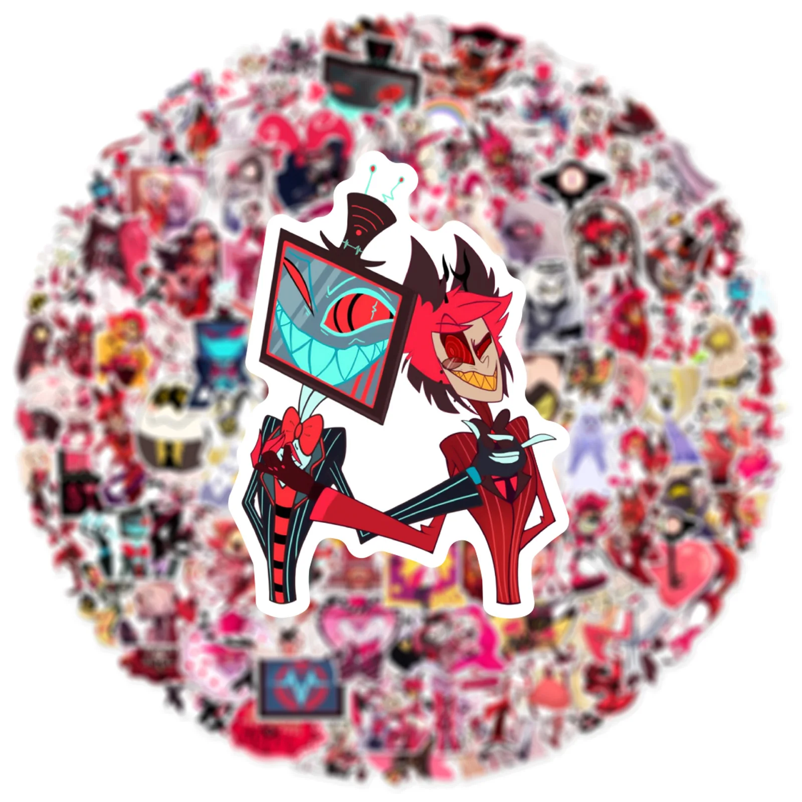 Pegatinas de Anime Hazbin para Hotel, pegatinas impermeables para funda de teléfono, para ordenador portátil, equipaje, regalo, 56/112 piezas