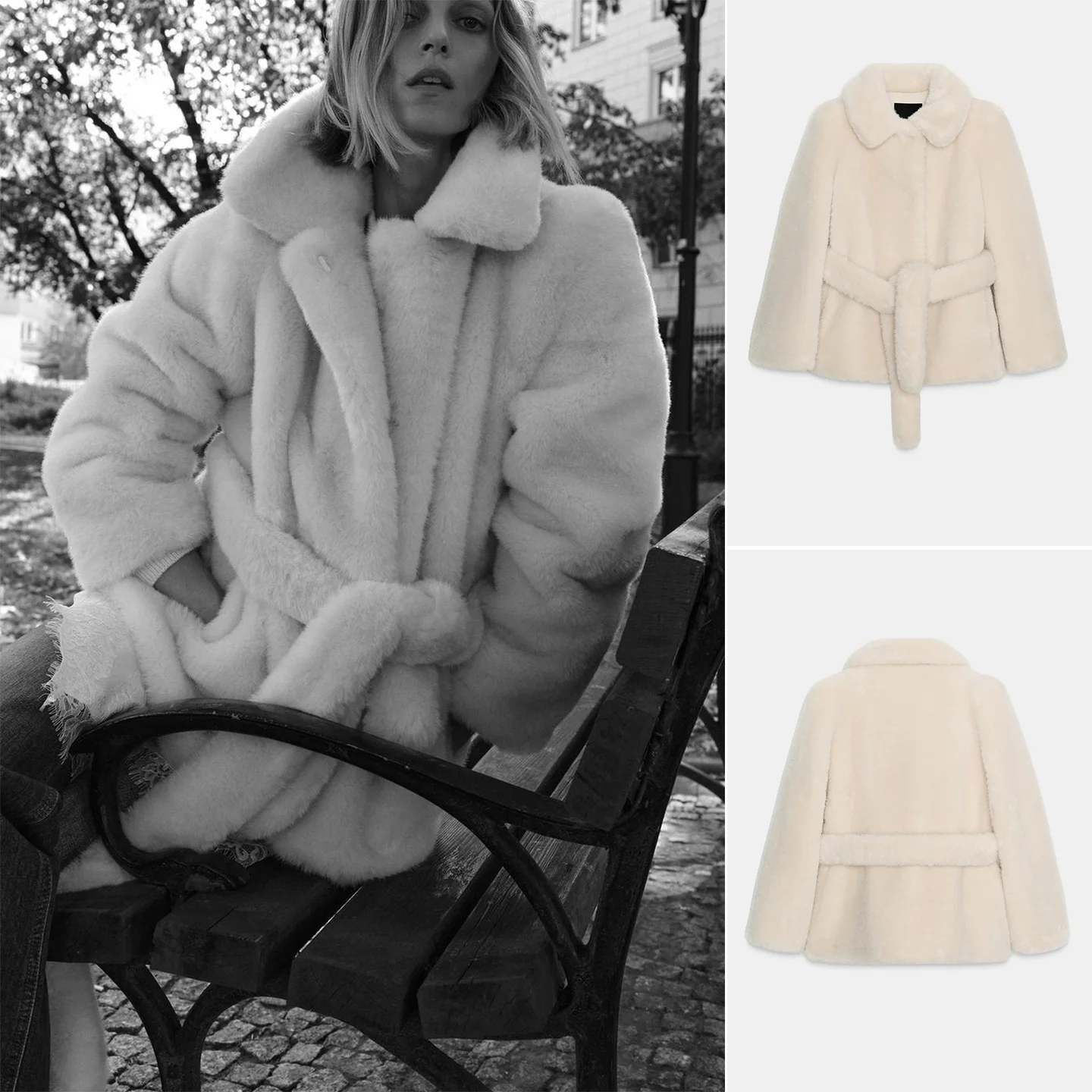 

Fall New Women's ort Length Long Sve Faux Fur Effect Coat Stand Collar Button Closure Loose Fit French Sle Ladies Jaet