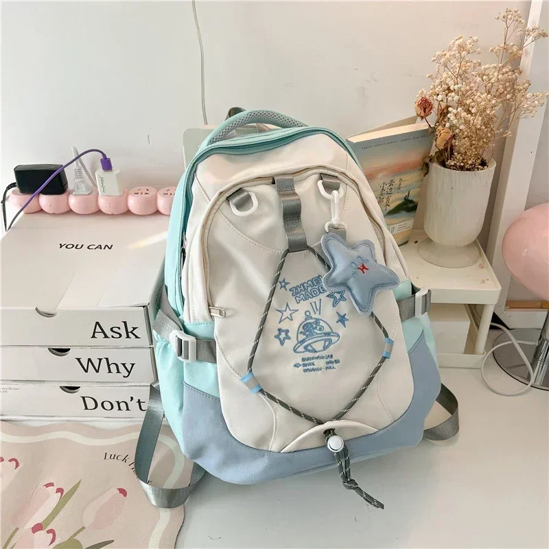 Mochilas informales de nailon de gran capacidad con tapa blanda para mujer, bolso de lona con asa suave, compartimento Interior, mochilas con cremallera, 2024