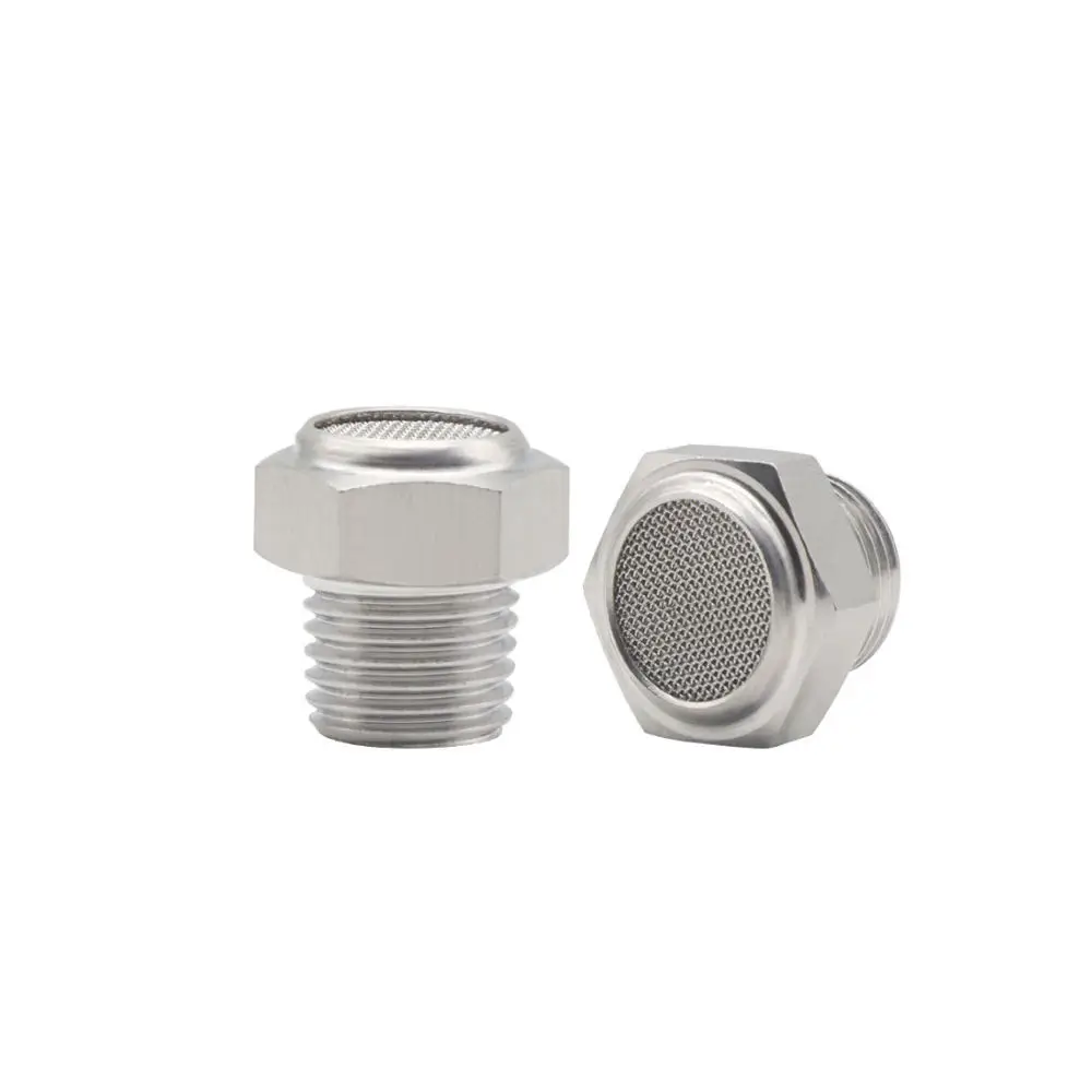 G1/8 1/4 3/8 1/2 Size SS304 Stainless Steel Sintered Mesh Filter Air Pneumatic Muffler Air Muffler Muffler