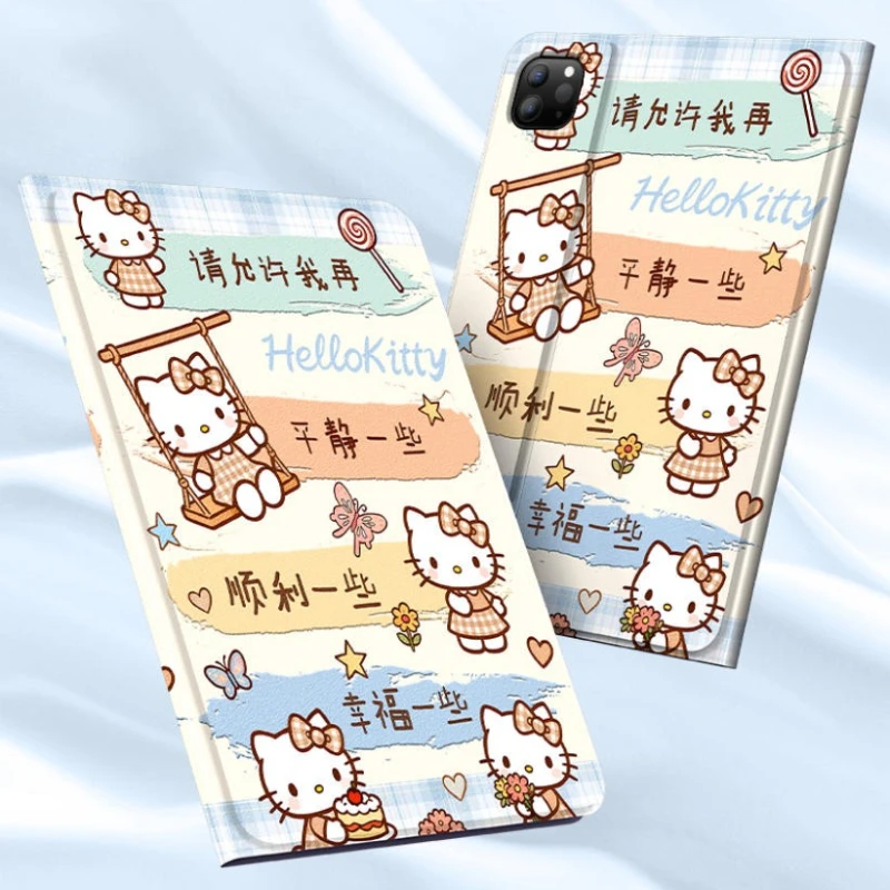 

Чехол Hello Kitty для iPad Air 4, 5, 10.9 дюймов (M2, M3), Pro 4, 5, 6, 12.9 дюймов (M4), защитный чехол для iPad 8, 9, 10, 10.2 дюймов (A16), 11 дюймов, чехол для планшета