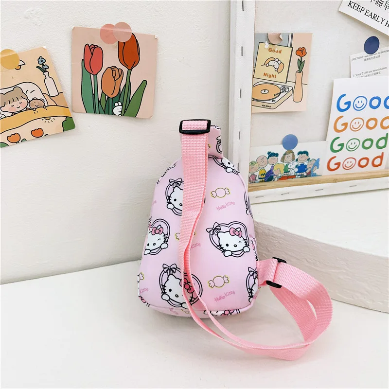 Kawaii Sanrio Hello Kitty Chest Bag Children\'s Cute Pink Crossbody Shoulder Waist Bag Handbag for Women Baby Girls