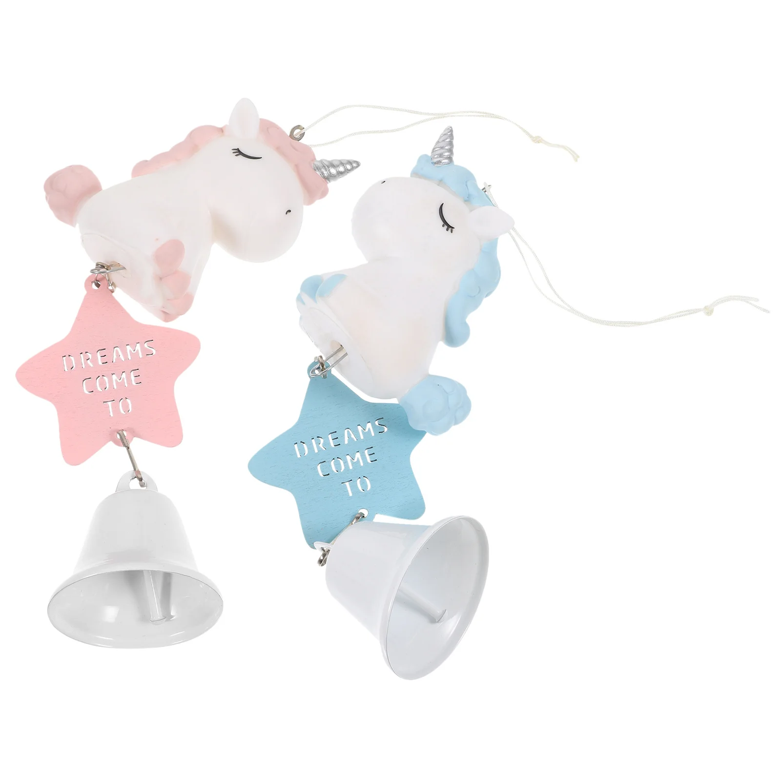 

2Pcs Creative Unicorn Wind Bell Resin Decor Ideal Gift Home Decoration Supplies Unicorn Wind Bell Delicate Hanging Decor
